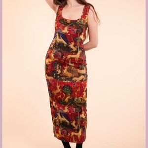 ISO Red Tapestry print Artemis Dress By Samantha Pleet M-L
